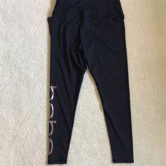 SOLD - Bebe Sport Rhinestud Logo Black Legging - NWT - Picture 7 of 12